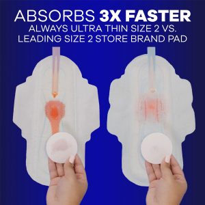 Always Ultra Thin Size 4 Overnight Pads With Wings, Unscented
